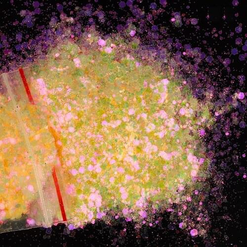 50g/Pack AB Colorful Translucent Nail Art Gradient Glitter Sequins Hexagon Decorations Jewelry Nail Patch Symphony Flakes KO-91