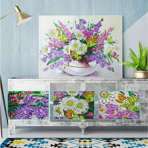 5D DIY diamond painting cross stitch flower kit special-shaped diamond embroidery mosaic art picture rhinestone gift decoration