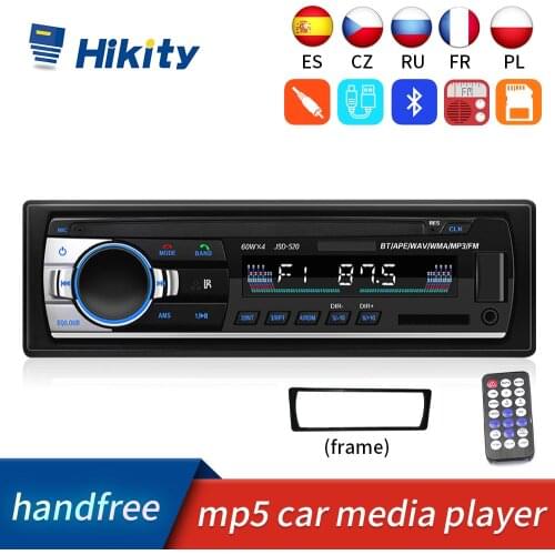 Hikity 1DIN JSD520 MP3 player Bluetooth Car Radios Stereo Remote Control Digital Audio Music Stereo 12V Car Radio Mp3 Player