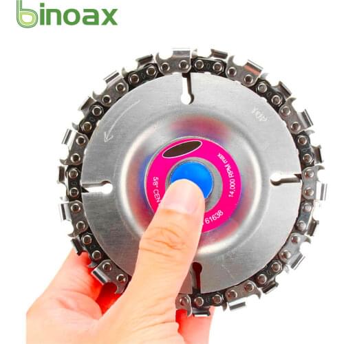 BINOAX 14/22 Tooth Grinder Chain Disc Wood Carving Tool 4/5 Inch For 100/125mm Angle Grinder