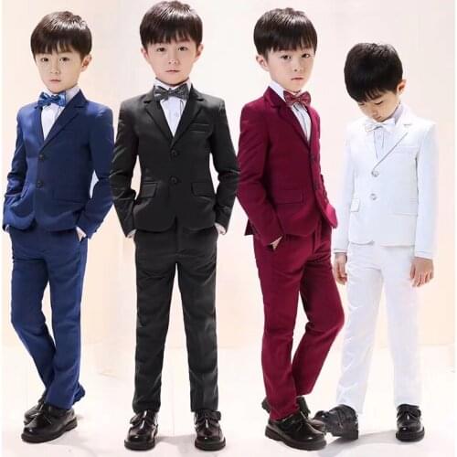 Shinny Blue One Buttons Boy Suits Notch Lapel Children costume wedding Party Tuxedos boys blazer (jacket+pant)