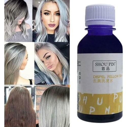Blond Purple Toning Hair Shampoo Remove Yellow Purple Toner To Silver Ash Blonde Bleached Gray Hair Dye Remove Yellow Treatment