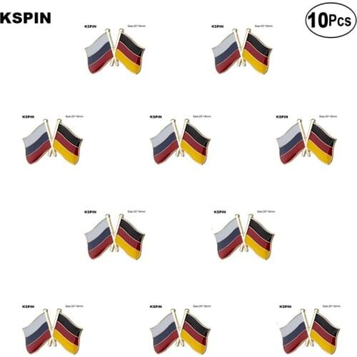 Russia & Germany Lapel Pin Flag badge Brooch Pins Badges 10Pcs a Lot