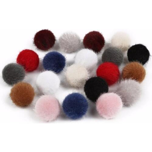 Random Mixed 20mm 10pcs/bag Round Velvet Beads Pompom Pendant Charm for DIY Necklace Earring Bracelet Jewelry Making Handmade