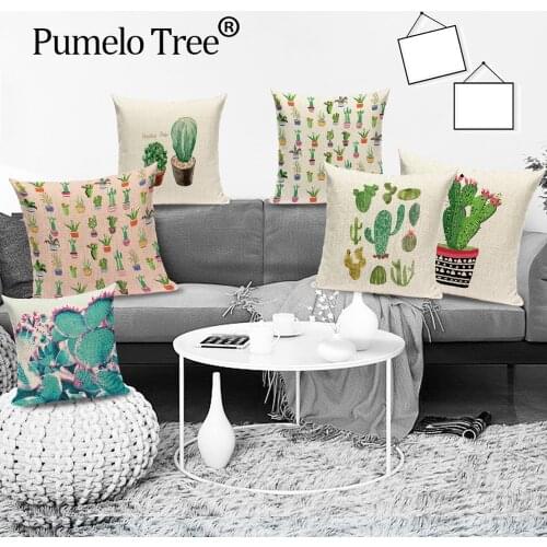 Scania Cactus Throw Pillow Case Tropical Plant Decorative Cushion Cover Cactus Home Decor Bed Pillow Cover Cojin Decorativo Cama