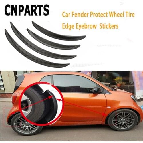 CNPARTS 25cm Car Fender Wheel Eyebrow Lip Trim Carbon Stickers For Volvo S60 V70 XC90 Subaru Forester Peugeot 307 206 308 407