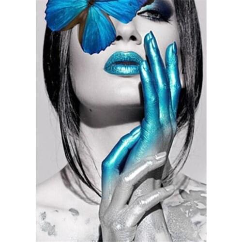 Colorful Women Calligraphy Printed 11CT Cross Stitch DIY Embroidery Complete Kit DMC Threads Hobby Handmade Adults