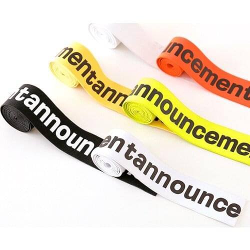 Printed Letter Elastic Bands 40MM Elastic Ribbon Clothing Bags Trousers Elastic Rubber DIY Sewing Accessories Rubber Band