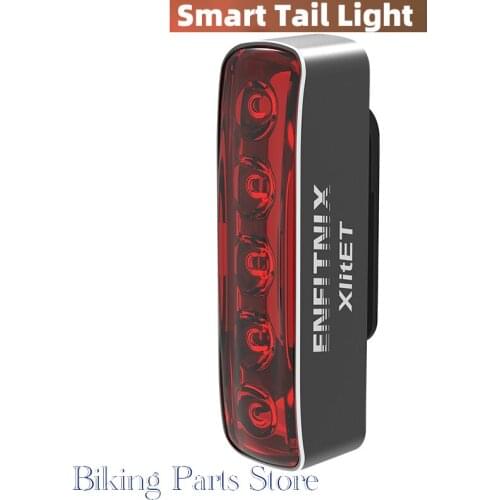 Enfitnix Newest XlitET Bicycle Smart Auto Brake Sensing Light Waterproof LED Charging Cycling Taillight Bike Rear Light