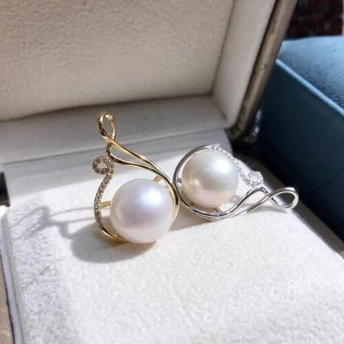 Hot DIY Mounts 925 Sterling Silver Pendant Base Settings Mountings Findings Parts for Pearl Crystal Jade Agate 5pcs/lot