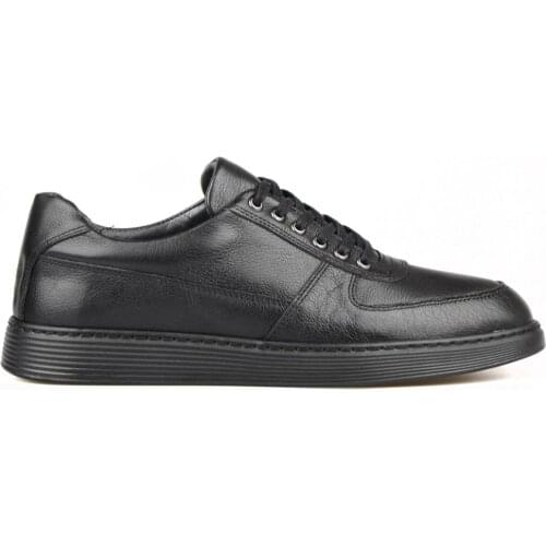 FootCourt Black Genuine Leather Mens Sneakers Casual Sports Shoes White Soles Street Fashion Кроссовки мужские גברים נעלי ספורט