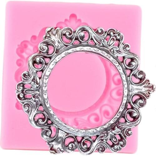 Lace Flower Frame Cake Border Silicone Mold DIY Party Fondant Cake Decorating Tools Chocolate Gumpaste Candy Resin Clay Molds