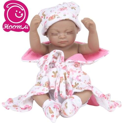 High Quality Lifelike 10Inch 25 cm Bebe Reborn Dolls Full Silicone Newborn Babies Doll Toy With Painted Hair Kids Birthday Gift