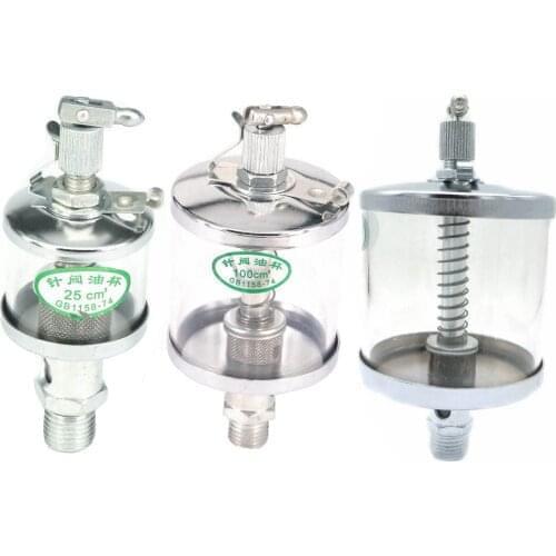 M8-M16 Capacity 16/25/50/100/200/400/600ml Iron Glass Sight Gravity Drip Feed Oiler Lubricator For Hit Miss Engine Motor