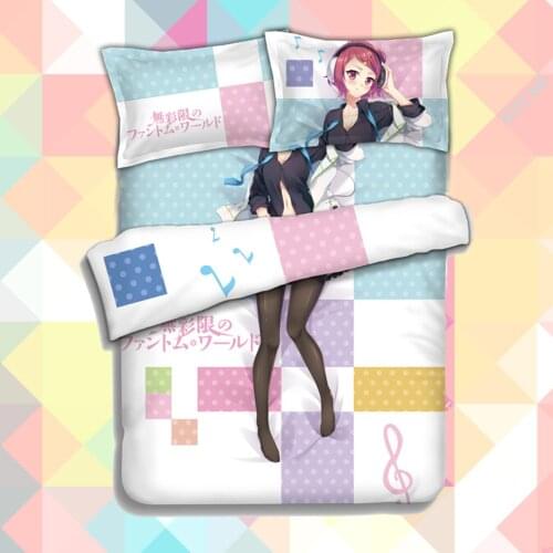 Anime Cartoon Myriad Colors Phantom World Quilt Cover Bedding Set With Pillow Cases Bed Sheet Duvet Cover Set 4pc No.CP201600303