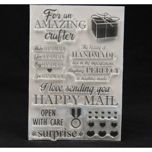 ZFPARTY Happy mail Transparent Clear Silicone Stamp for DIY scrapbooking/photo album Decorative card making 716