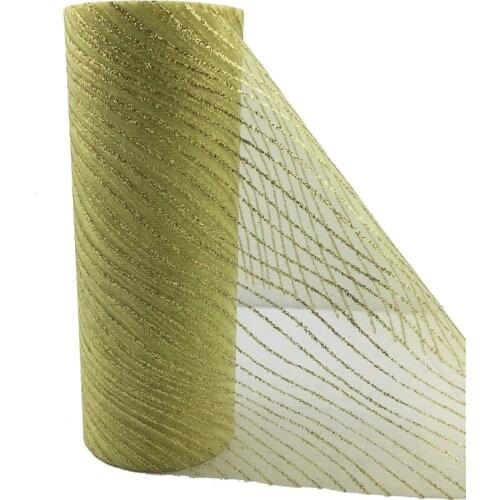 Glitter Wave Tulle Roll 10 Yards 15cm White Organza Roll Gold Tulle Organza Fabric Tutu Skirt Girl Baby Shower Party Supplies.BW