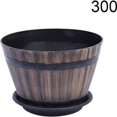 Resin Whiskey Barrel Flower Pot Round Planter Indoor Outdoor Garden Yard Patio Home Accessories
