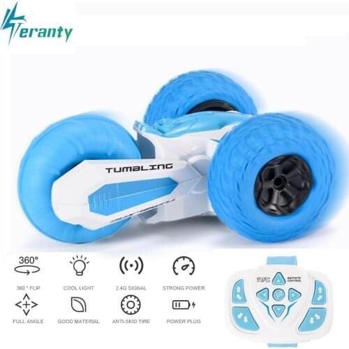 Teranty Hugine RC Car 2.4G 4CH Stunt Drift Deformation Buggy Car Rock Crawler Roll Car 360 Degree Flip Kids Robot RC Cars Toys