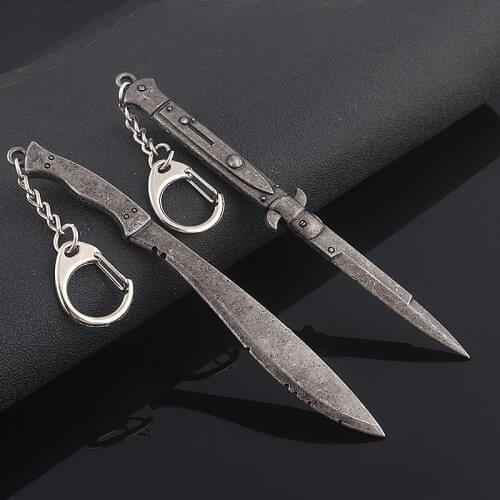 The Last of Us 2 Ellie Weapon Keychain Switchblade Machete Stiletto Bayonet Knife Metal Key Chain For Men Car Key Accessories