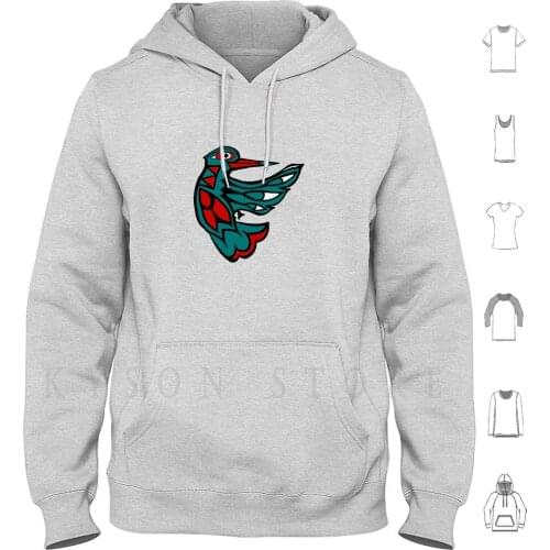 Birds Eye View Hoodie Long Sleeve Bird Pacific Northwest Tribal Hummingbird Tribal Hummingbird Alaska Seattle