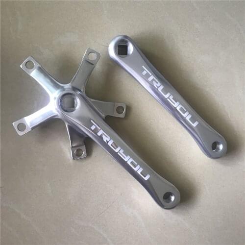 TRUYOU Road Bicycle Crank 130 BCD Length 170mm Silvery Mountain Folding Bike Parts 5 Bolts Glossy Aluminum Alloy CNC
