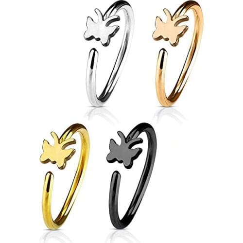 1Pcs New Butterfly Surgical Steel Nose Hoop Nose Ring Stud Punk Style Nose Lip Ear Cartilage Tragus Helix Body Piercing Jewelry