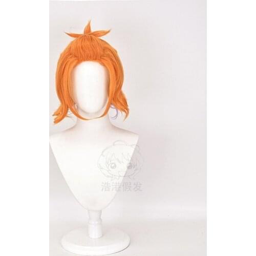 Twisted Wonderland Cater Diamond Orange Short Heat Resistant Synthetic Hair Carnival Halloween Party Cosplay + Free Wig Cap