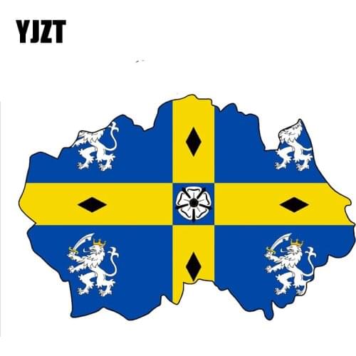 YJZT 14.6CM*9.7CM Car Accessories DURHAM COUNTY FLAG MAP Decal Car Sticker 6-0825