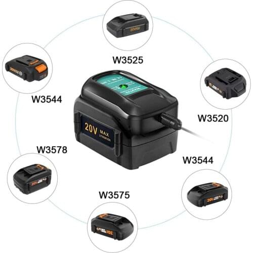 EU Plug Charger for Worx WA3875 20V 18V Li-ion battery 2.0A charger for Worx WA3520 WA3525 WA3578 WA3575 WA3742 Fast Charger