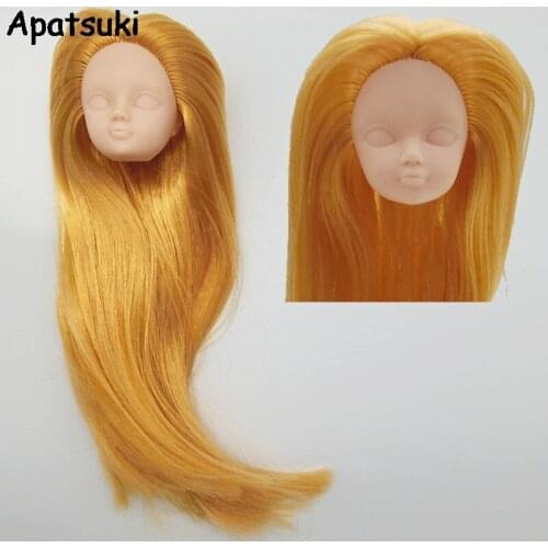 Golden Hair Without Make Up Practicing 1:6 DIY Doll Head For 11.5" Doll Heads For Kurhn 1/6 BJD Dolls Practice Makeup Head