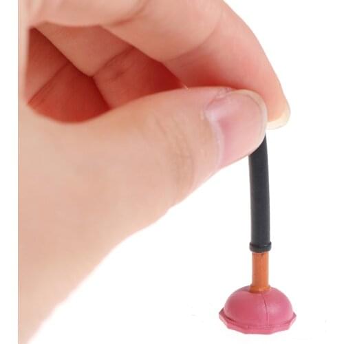 1:12 Dollhouse Miniature Mini Toilet Plungers Model Bathroom Decor Accessories