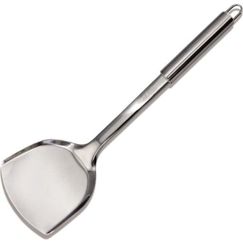 1pc Stainless steel Solid Turner w/ Long Handle Classical upscale Spatulas Chef Cooking fry shovel Kitchen Tool Utensils 13