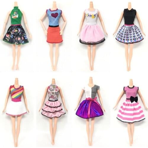 1PCS Handmade Dress Fashion Clothes For Doll Accessories Play House Dressing Up Costume Kids Toys Gift Random