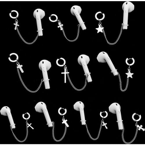 1 Pcs Stainless steel Anti-Lost Earphone Accessories Unisex Earrings For Airpods Pro 1/2 For Airpods Case Earring