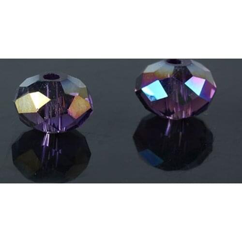 100PCS 8MM Austria Crystal Bead Rondelle Loose Faceted Glass Beads Spacers Beads for Bracelet Jewelry Making