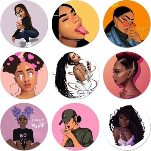 2bunz Melanin Poppin Aba Icons Pins Badge Decoration Brooches Metal Badges For Clothes Backpack Decoration