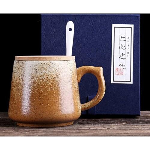 2021 New Creative Personality Ceramic Simple Household Embossed Coffee And Water Cup With Lid