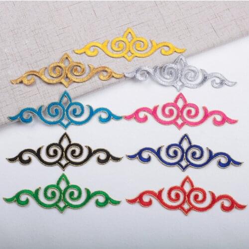 3Pcs Colorful Flower Iron on Appliques Garments Steamers Clothing Embroidery Patch Lace Fabric Sticker Patch Craft Sewing