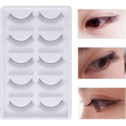 5 Pairs Women Natural Makeup False Eyelashes Long Thick Eye Lash Extension Long Wispies Training Lashes Eyelash Extension
