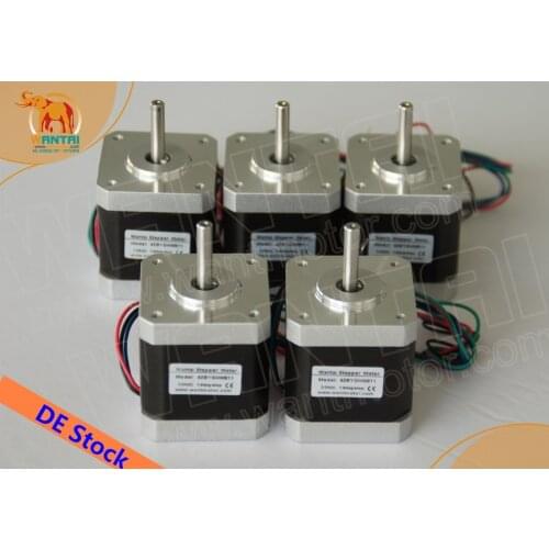 No tariff for EU 5PCS Wantai 4-lead Nema 17 Stepper/stepping Motor 42BYGHW609 56oz-in 40mm 1.7A CE ROS ISO CNC reprap 3d Printer
