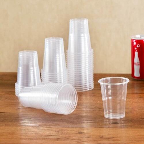 50Pcs Clear Plastic Disposable Cups Party Shot Glasses Jelly Ice Cream Cups Birthday Tumblers