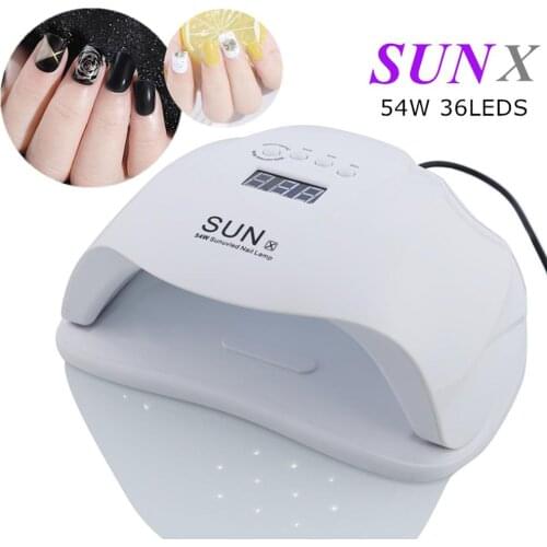 54W 36 PCS LEDs SUNX 5 Dual UV LED Nail Lamp Nail Dryer Manicure Tool For Curing UV Gel Nail Polish With Sensor LCD Display New