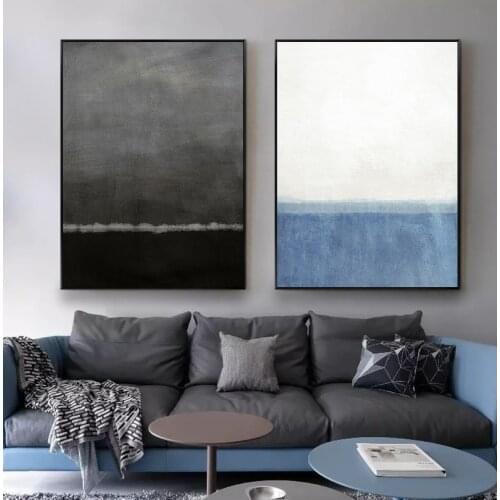 Industrial Style Black And White Abstraction Sky Water Boat Landscape Canvas Painting Wall Picture Poster Living Room Decoration