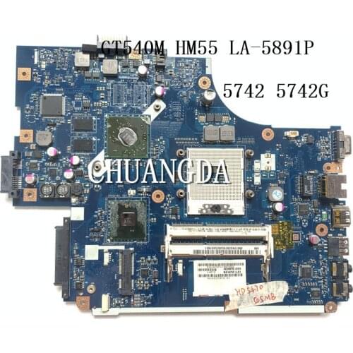 For ACER 5742 5742G 5741 5741G notebook motherboard GPU GT540M HM55 LA-5891P 100% test work free CPU