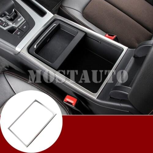 For Audi Q5 Interior Center Console Armrest Box Frame Cover Trim 2017-2020 1pcs Black/Silver Car Accessories Interior Car Decor