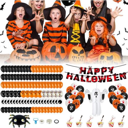 Halloween Balloon Garland Arch Kit Helium Balloons foil Set for Halloween Day Party Decorations Halloween Ornament Props