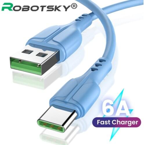 6A Micro USB Type C Cable For Samsung s10 1m/2m USB C Charging Cable Fast USB-C Type-C Data Cable Cord For Huawei Xiaomi USBC