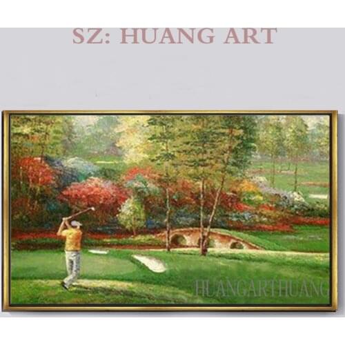 Modern Beautiful Golf Course On Canvas Landscape oil Painting Wall Art Artwork Sun Photo To Home Office Photo Decor golf cours