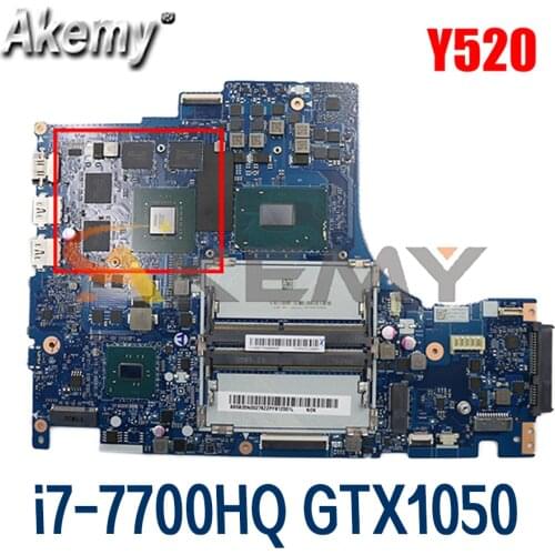For Lenovo Legion Y520 Y520-15IKBN laptop motherboard DY512 NM-B191 motherboard W/ i7-7700HQ CPU GTX 1050 GPU Mainboard